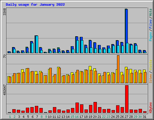 Daily usage for January 2022