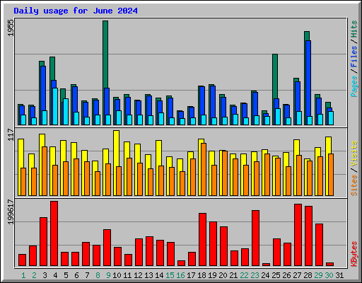 Daily usage for June 2024