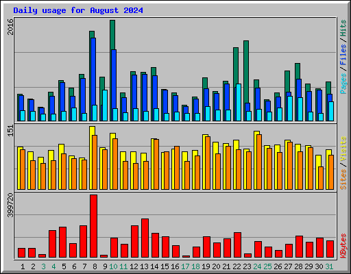 Daily usage for August 2024