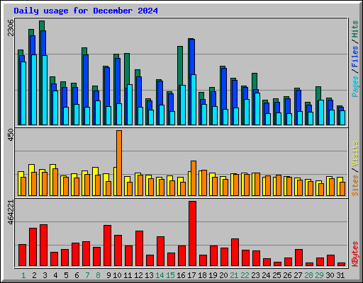 Daily usage for December 2024