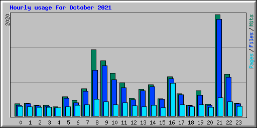 Hourly usage for October 2021
