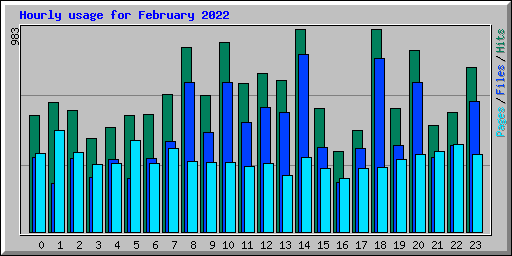 Hourly usage for February 2022