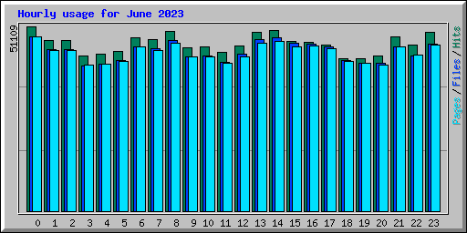 Hourly usage for June 2023