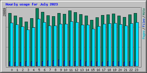 Hourly usage for July 2023