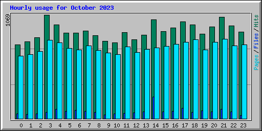 Hourly usage for October 2023