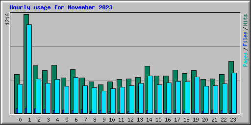 Hourly usage for November 2023