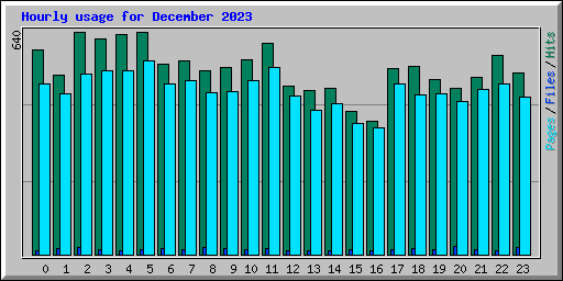 Hourly usage for December 2023
