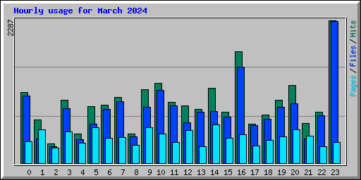Hourly usage for March 2024